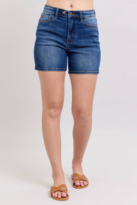 High Waisted 2 Button Mid Length Dad Shorts