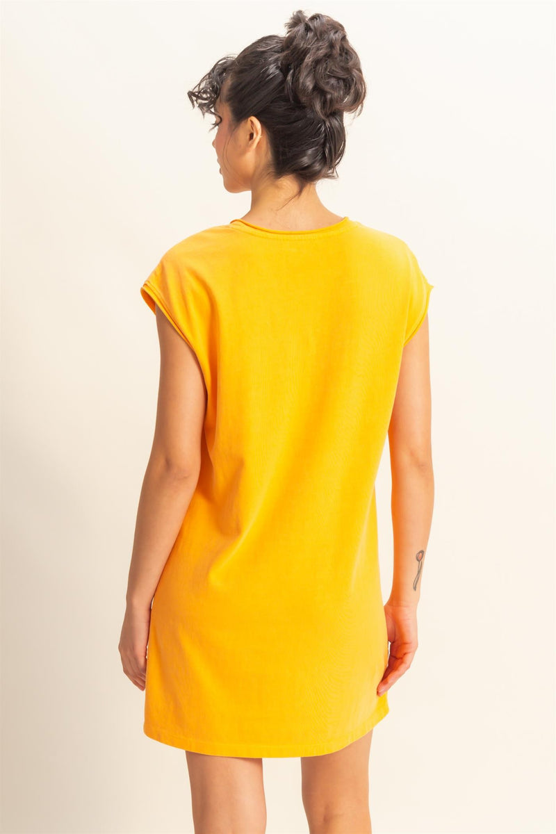 Freestyle Sleeveless Mini Dress - Orange