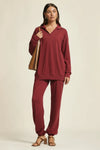Weekend Elastic Cuff Pant - Cabernet