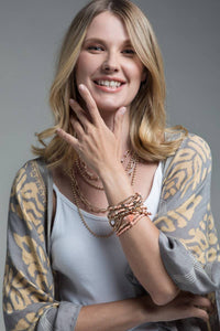 12 Layered Stretch Bracelet Set - Peach