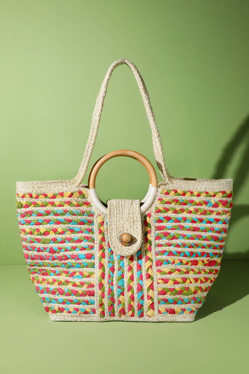 Knotra Jute Wood Handle Bag