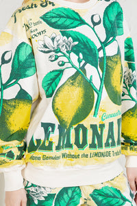 Bold Graphic Cotton Sweatshirt - Lemon