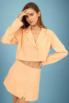 Cropped Button Down Blazer - Apricot