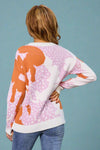 Bold Abstract Knit Sweater - White