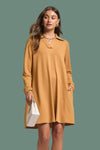 French Terry A Line Dress - Marigold