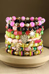 9-Layered Stack Bracelet - Pink