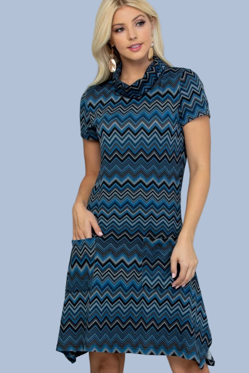 Stripe Print Winter Tunic Dress