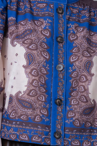 Printed Long Sleeve Jacket - Blue