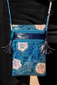 Hand-Painted Genuine Leather Crossbody - Sienna