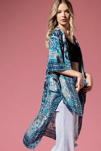 Boho Mandala Kimono Teal