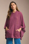 Ribbed Knit Poncho Top - Mulberry Rose