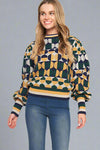 Jacquard Knit Sweater - Green
