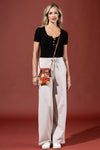 Hand-Painted Genuine Leather Crossbody - Magnolia