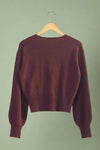 Surplice V Neck Sweater - Wine