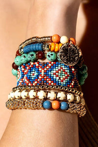 7- Layer Stackable Bracelet - Blue