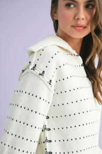 Dot Knit Pullover Sweater