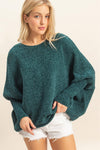 Chenille Boat Neck Sweater - Green