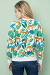 Cheetah & Leaf Print Sweatshirt