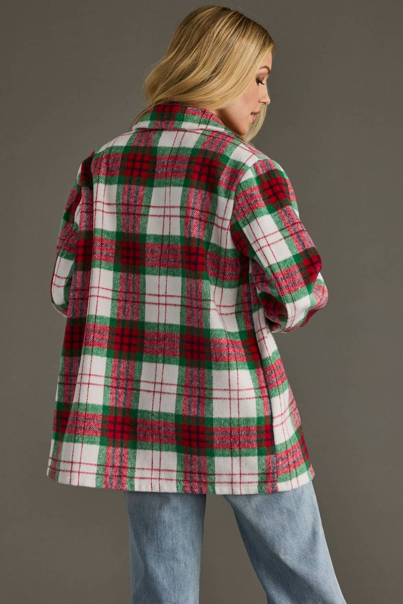 Red, Green & White Plaid Jacket