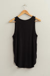 V Neck Tank Top - Black