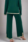Casual Solid Knit Pant - Green
