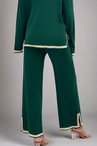 Casual Solid Knit Pant - Green