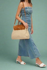 Bertha Straw & Woven Satchel Bag