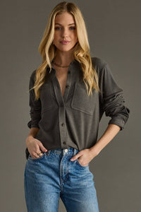 Dark Gray Super Soft Button Up