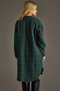 Green, Red & Blue Plaid Long Shacket