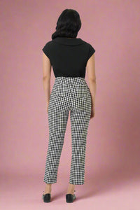 1960s Black & White Gingham Cigarette Pants