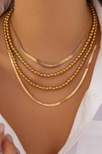 Chain And Bead Layered Necklace