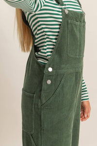 Mineral Washed Corduroy Overall - Olive
