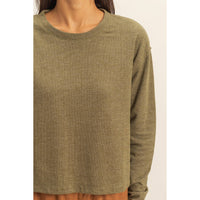 Crew Neck Cozy Sweatshirt - Olive