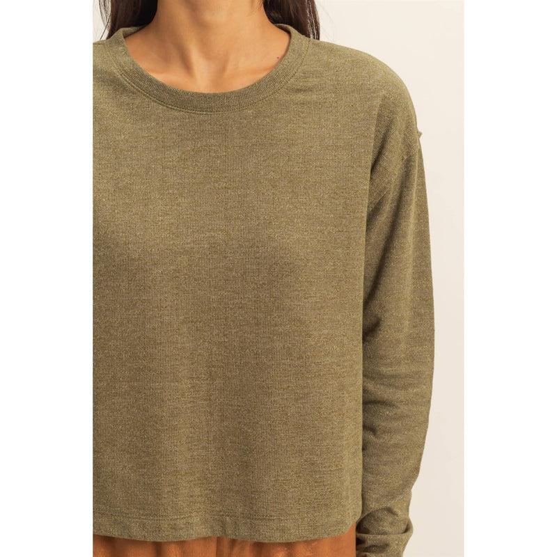 Crew Neck Cozy Sweatshirt - Olive