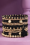 12 Layered Stretch Bracelet Set - Black