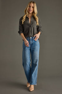 Dark Gray Super Soft Button Up