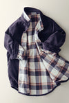 Reversible Plaid Corduroy Shacket - Black