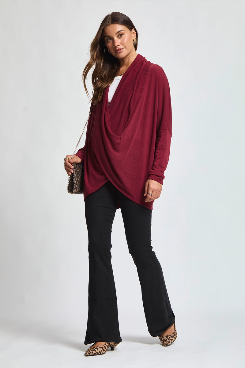 Soft Drape Hacci Wrap - Wine
