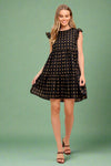 Textured Woven Mini Dress - Black