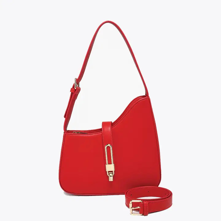Havana Asymmetrical Shoulder Bag - Cherry