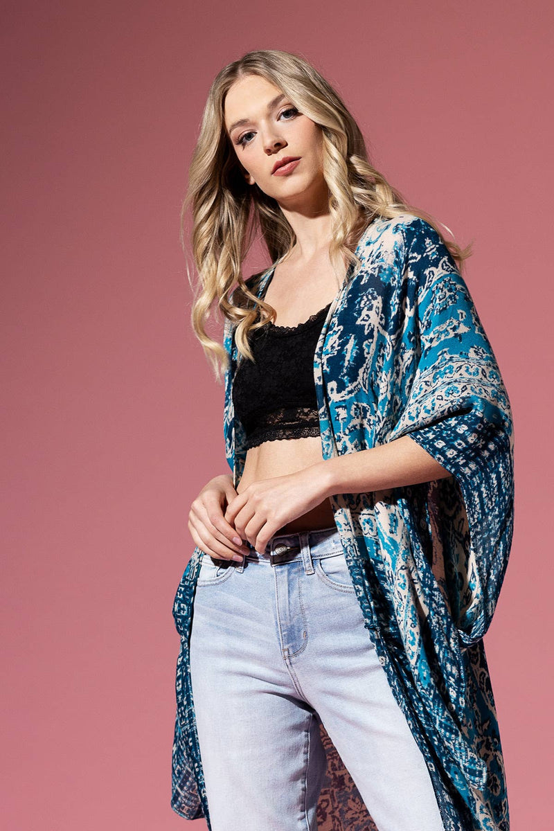 Boho Mandala Kimono Teal