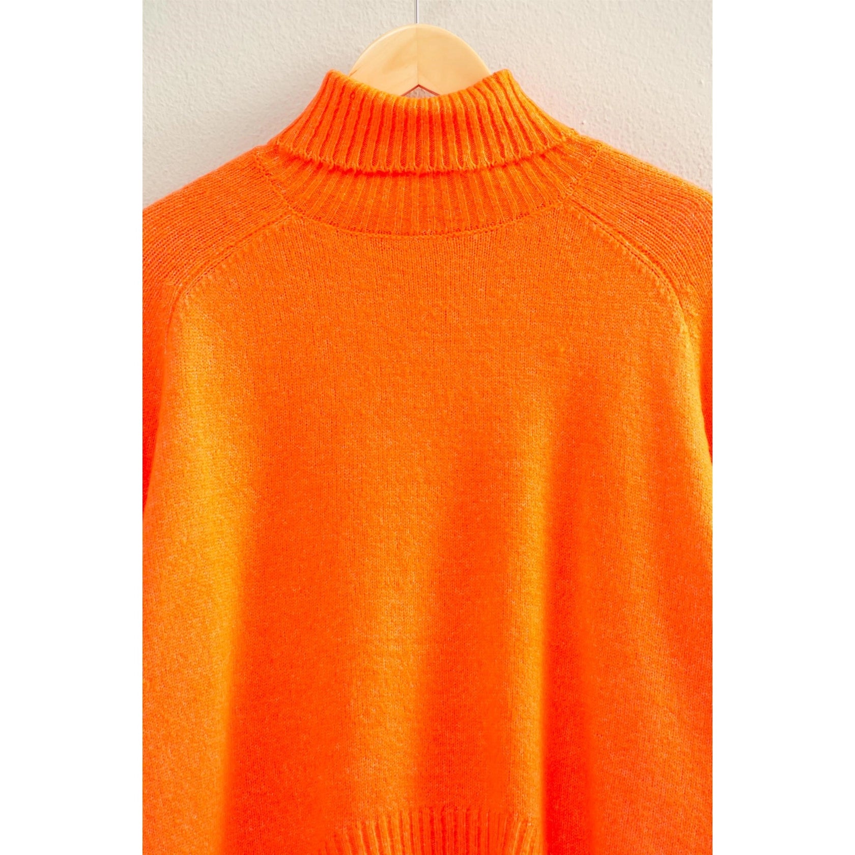 Oversized High Low Sweater - Orange