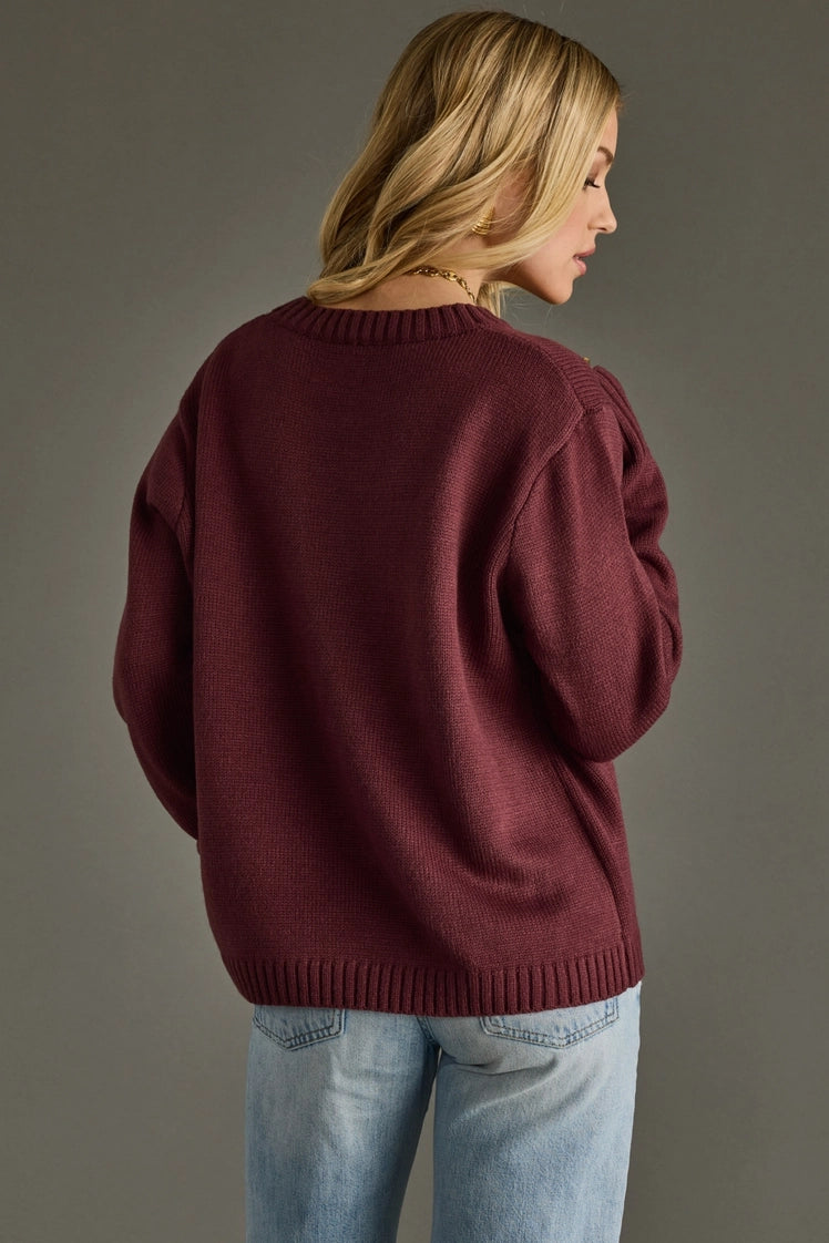 Wine Weather Sweater - Wine