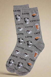 Coffee Bamboo Crew Socks 9-11 - Grey