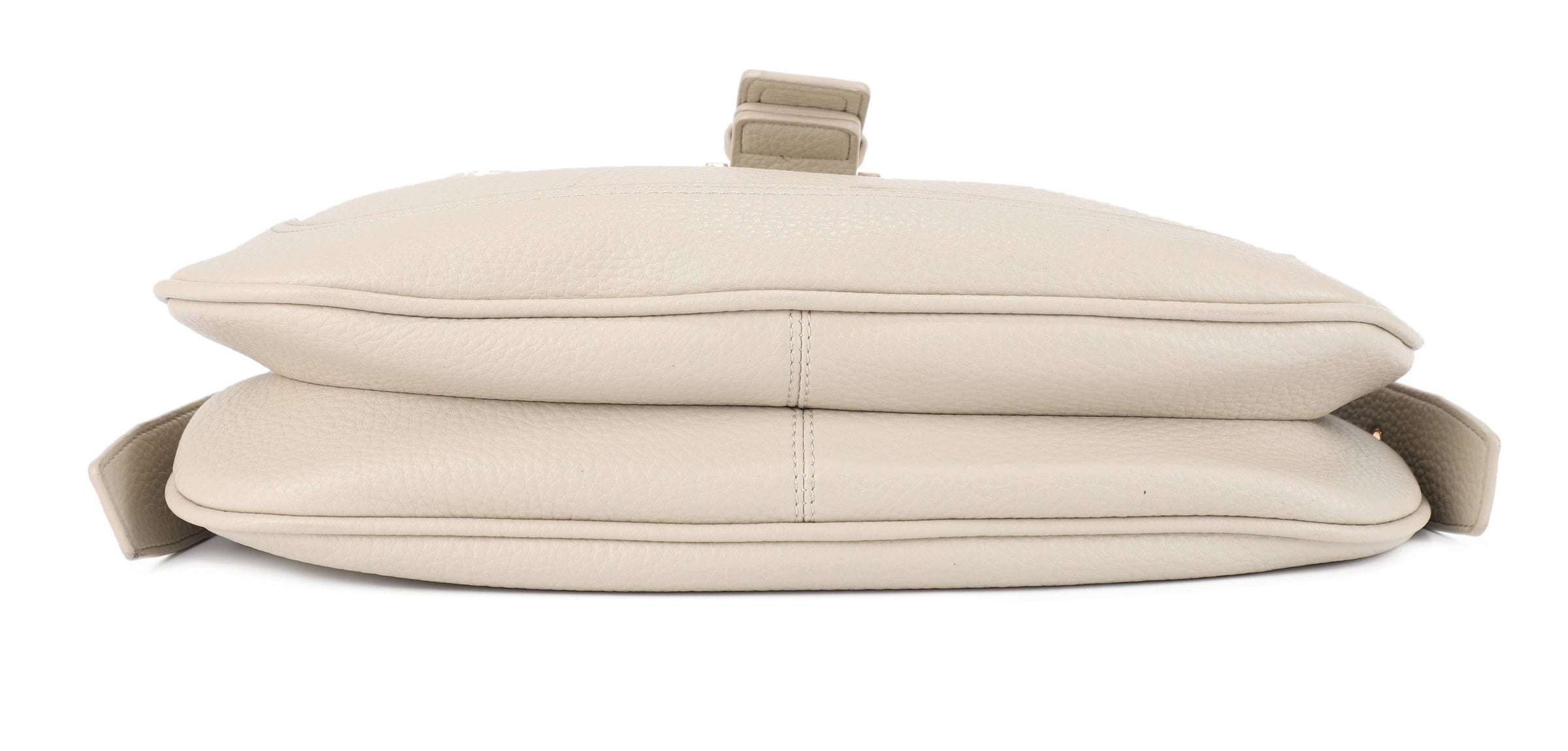 Marissa Buckle Shoulder Hobo Bag - Beige