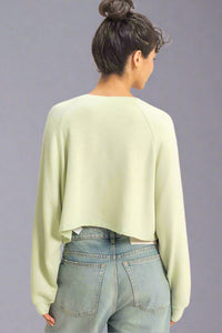 Long Sleeve Round Neck Top - Sage
