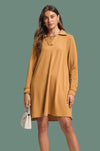 French Terry A Line Dress - Marigold