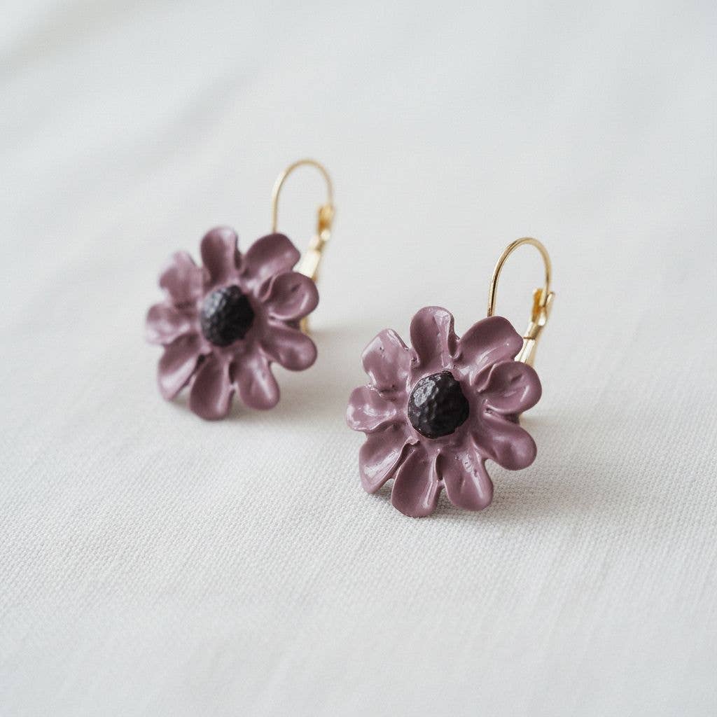 Renaissance Inspired Enamel Flower Stud Earrings
