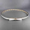 Retro-Inspired Metal Bow Belt - White