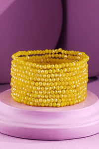 10 Piece Stackable Boho Bracelet - Canary